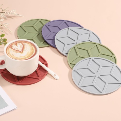 4x Silikon-Untersetzer für heiße Töpfe Pfannen, 4" Runde Topfhalter (Dunkelgrau) - Bild 5 von 6