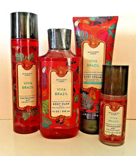 VIVA BRAZIL FRAGRANCE MIST  BODY CREAM  WASH  GIFT WRAP BATH BODY WORKS 4 PC