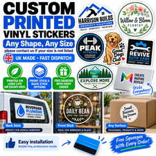 Personalised Stickers Custom Vinyl Decals Business Logo Car Van Window Easy Appl