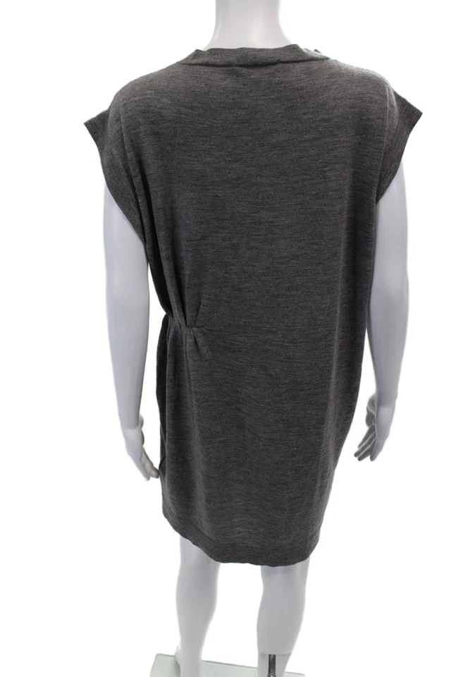 Vestido Suéter 3.1 Phillip Lim Para Mujer Mangas Cortas Gris Lana Talla Mediana Foto 3 de 4