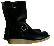 Red Wing Engineer Boots 3470 USA made 9B women Eur 40 Black Leather Crepe Soles