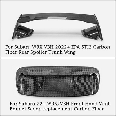 For Subaru 22+ WRX VBH Hood Vent Bonnet Scoop/Rear Spoiler Trunk Wing Carbon