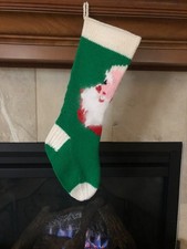 Christmas Stocking Santa Big Face  Will personalize
