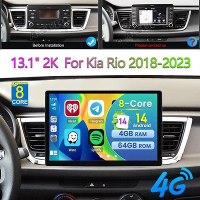 13.1'' 2K 4+64G Android 15 For Kia Rio 2018-2023 Car Stereo Apple CarPlay GPS Nav