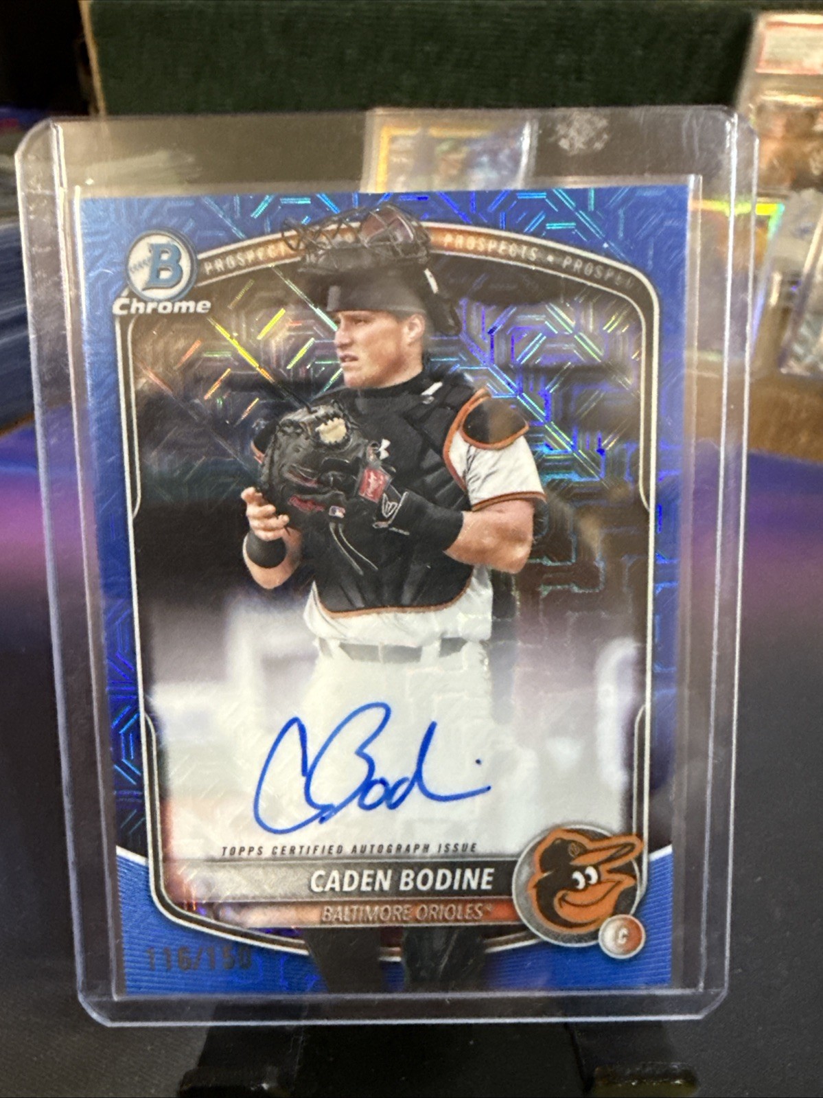 Caden Bodine 2025 Bowman Draft  Blue Mojo Auto /150 Orioles Prospect #BMA-CB