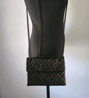 KURT GEIGER LONDON BRIXTON Lock Drench Black Patent Leather Shoulder Bag