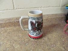 1988 Budweiser Holiday Stein  Anheuser-Busch Clydesdales Beer Mug
