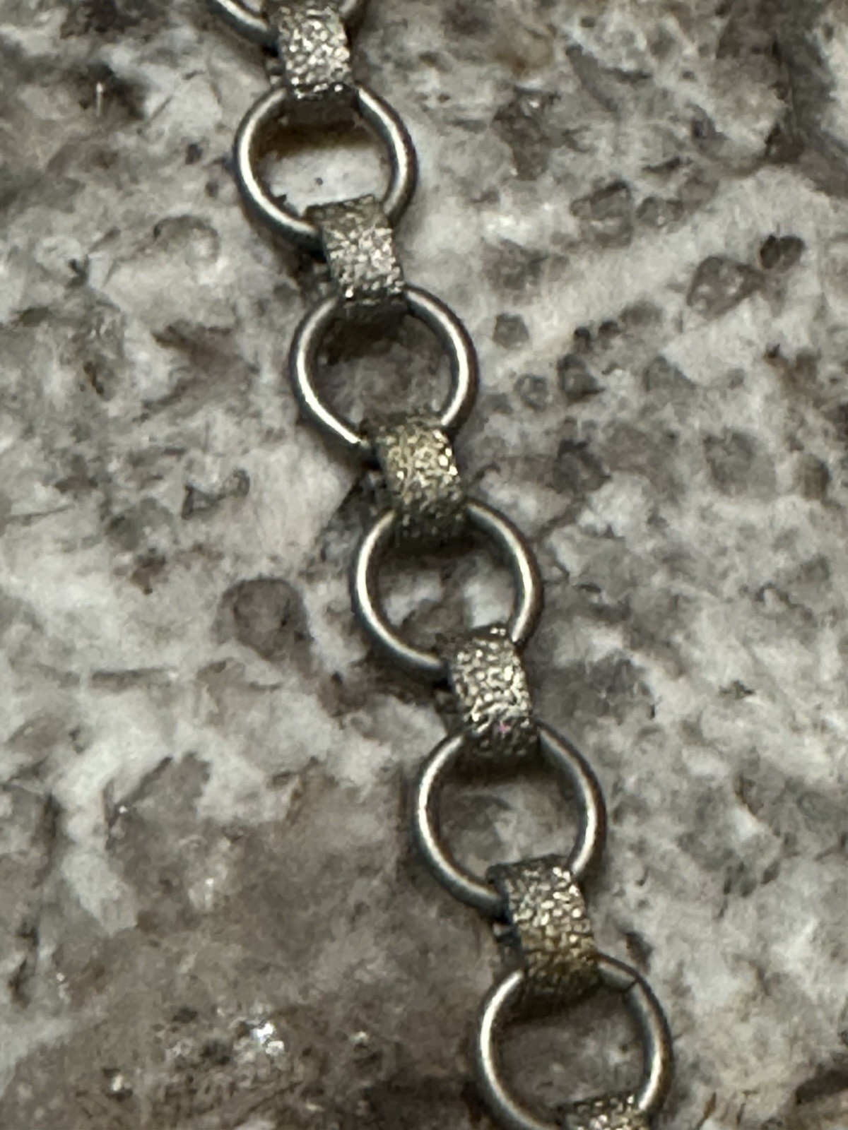 Unique, Silver Hammered Link Flowered Bracelet Wi… - image 9