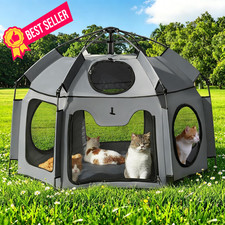 Catio Outdoor Cat Enclosure, Extra Large 55.1"L x 55.1"H x 43.3"W , grey