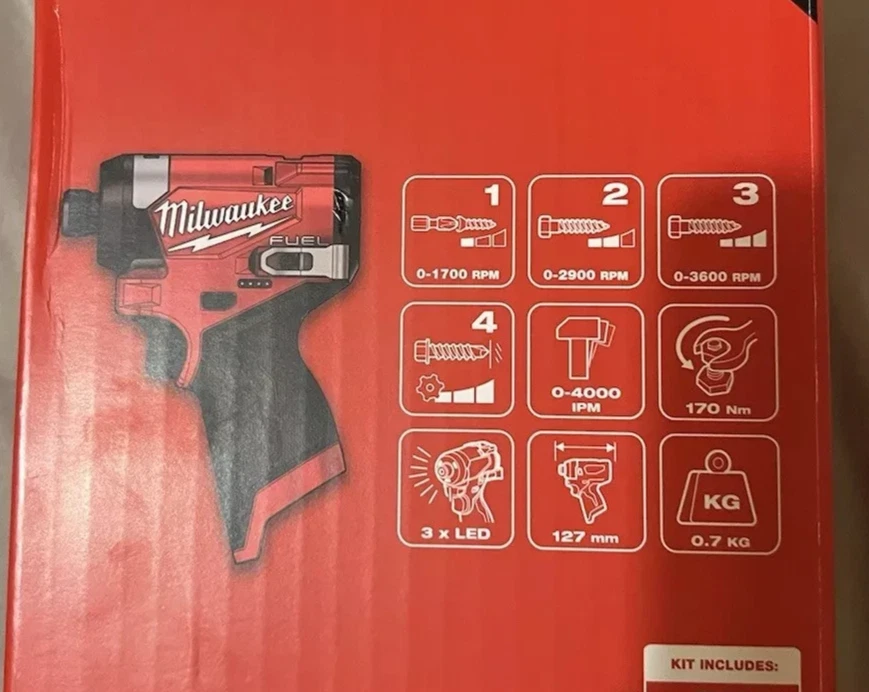 Milwaukee M12 FUEL 1/4" Hex Impact Driver GEN4 Model M12FID2-0/3453-20 Tool Only - Image 4 of 4