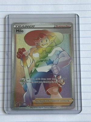 2020 Pokemon Sword & Shield Rebel Clash Milo 201/192 Rainbow Rare Trainer Mint