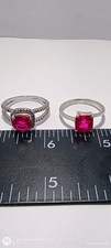 925 sterling silver ring Size 11.5  12 Lab Created Pink Sapphire 10 Grams