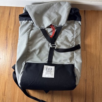 TOPO DESIGNS Y-pack DAYPACK Cordura Nylon BACKPACK BAG Gray Top Flap