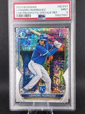 🔥2023 Bowman Chrome #BCP47 Lizandro Rodriguez Speck Refractor /299 PSA 9 Mint
