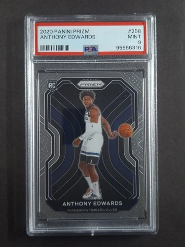 2020-21 Panini Prizm ANTHONY EDWARDS Rookie RC Base Set #258 PSA 9 (B)