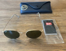 Ray-Ban Round Metal Sunglasses Gold/Green Lenses Italy RB3447 001 READ
