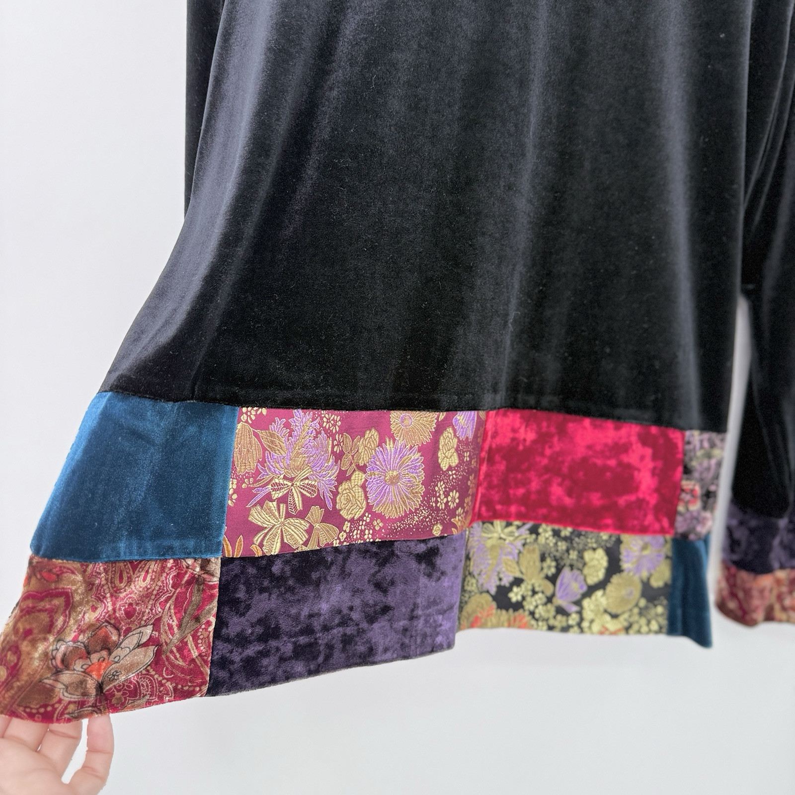 Notations Black Velvet Patchwork Jacquard Bohemia… - image 9