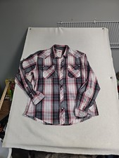 VINTAGE LEVI'S Full Pearl Snap Long Sleeve Plaid Western Shirt Men's Size XL