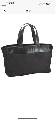 Authentic PRADA Vintage Nylon LeatherHand Bag Black 1145N