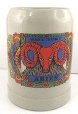 GERZ 0.5L, West Germany, MCM stoneware Aries tankard