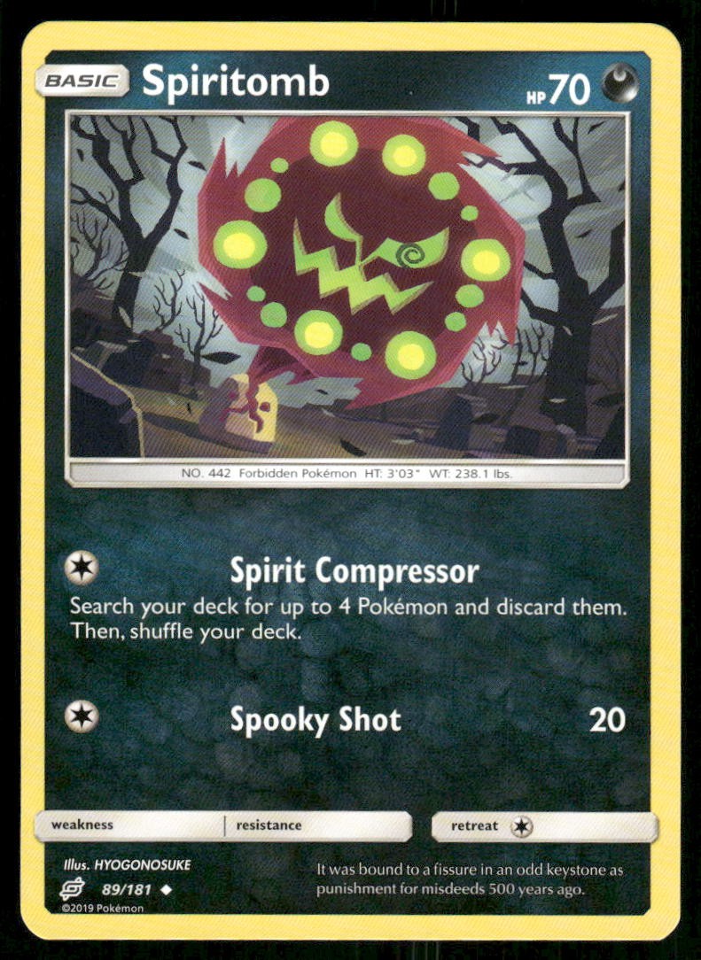 2019 Pokemon Spiritomb Uncommon Team Up 89/181 LP