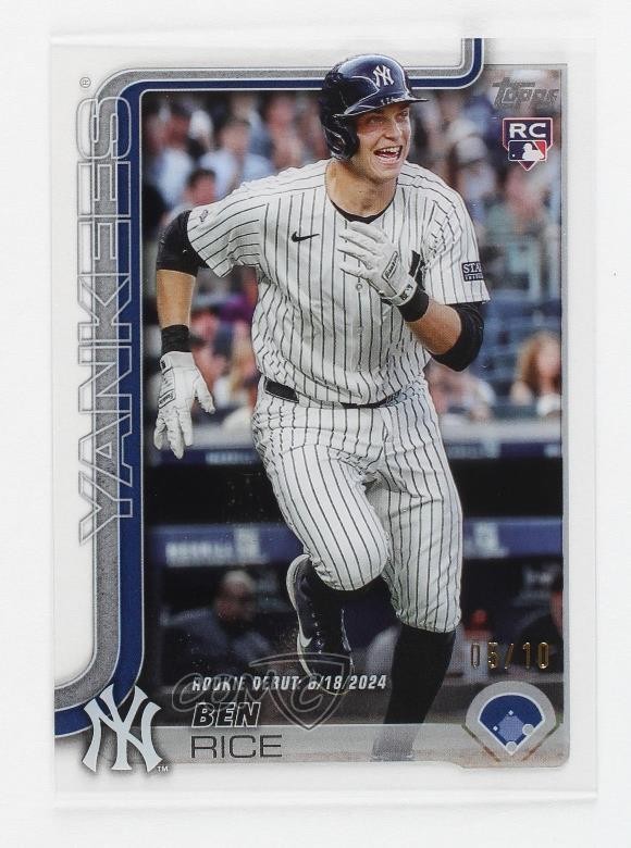 2025 Topps Update Rookie Debut Clear 5/10 Ben Rice #US25 08ht