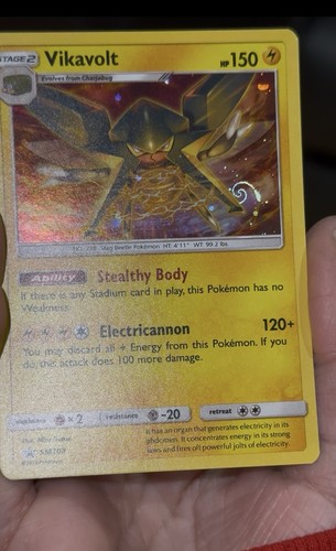 Vikavolt SM208 HD MEW SWIRL 🌀Cosmos Holo - Black Star Promo - Pokemon - DAMAGED