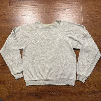 Vintage JE Morgan Sweater Youth XL Gray Pullover Crewneck Sweatshirt 80s VTG