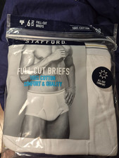 Size 38 Stafford 6 Pack 100 Cotton Full-Cut Briefs White