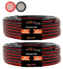 2 Rolls of 12 Gauge 100 Feet Speaker Wire Car Audio Stereo 12 Volt Zip Cable