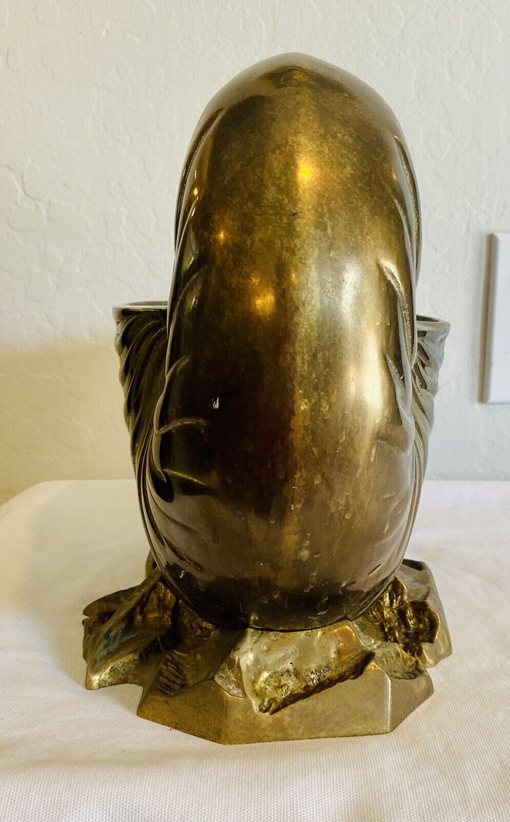 Accents, Vintage Modern Contemporary Solid Brass Nautilus Shell Vase Or  Container