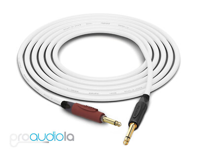 Canare Quad L-4E6S Instrument Cable | Silent 1/4'' TS to 1/4'' TS | White 12 Ft