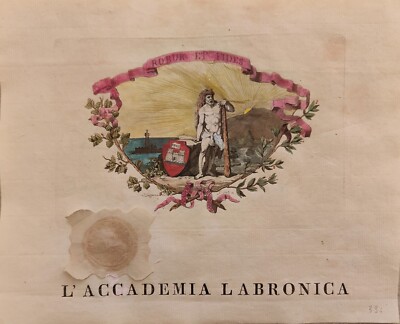 Grand Duchy of Tuscany. Livorno. Accademia Labronica. Robur et Fides