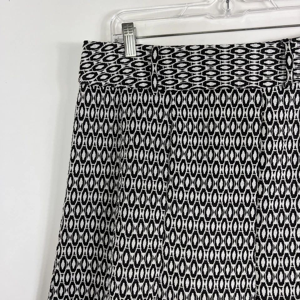 Carole Little A-Line Skirt Women's Size 8 Black White Below Knee Midi Stretch - Image 2 of 4