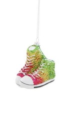 Cody Foster Glitter Rainbow High Top Converse Sneakers Glass Christmas Ornament