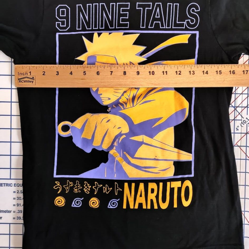 NARUTO T-Shirt Youth Boys Size Large Black 9 Nine Tails Shippuden 2002 Vintage - Picture 6 of 9