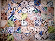 mosaico di mattonelle antiche  Sicilia pezzi di mattonelle20x20 arte lotto 154 