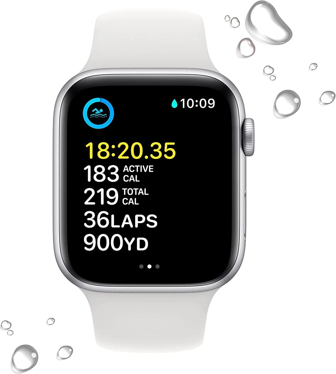 NEW - Apple Watch SE 2ND Gen 44mm GPS - Silver Case with White