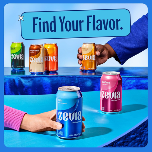 Zevia Zero Sugar Soda, Cola, 16 Oz Cans (12-Pack) – Naturally Sweetened, Zero Ca - Picture 4 of 12