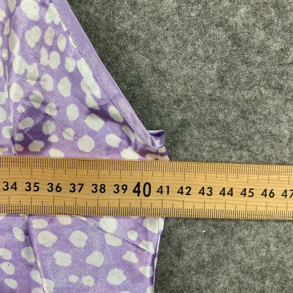 Top de pijama camisola para mujer talla M mediano púrpura satinado sin mangas 10622 Foto 4 de 4