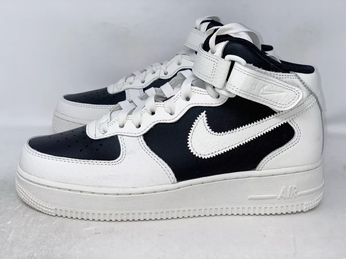 Nike Air Force 1 Mid Black Sail White Sneaker, Size 7.5 BNIB DV2224-001