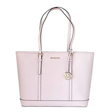 MICHAEL KORS JET SET TRAVEL LARGE TOP ZIP SHOULDER TOTE LEATHER BAG PINK