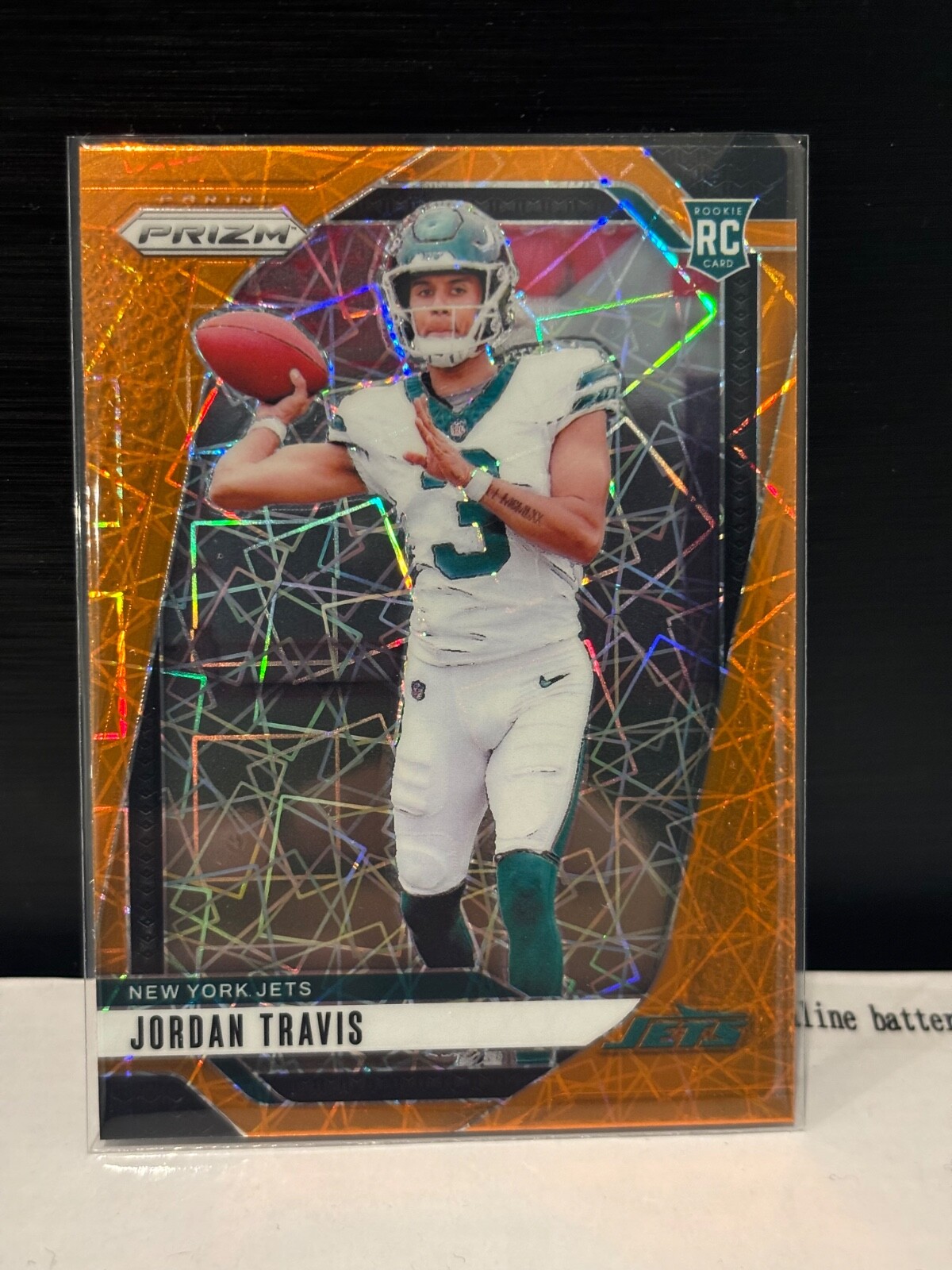 2024 Panini Prizm Jordan Travis #359 Orange Lazer Prizm RC JETS