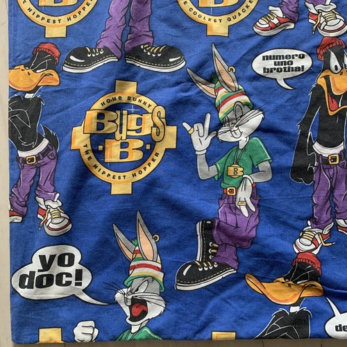 Vintage Looney Tunes Bugs Bunny Daffy Duck Single Bed Quilt Cover 90s Hip Hop WB - Picture 5 of 11