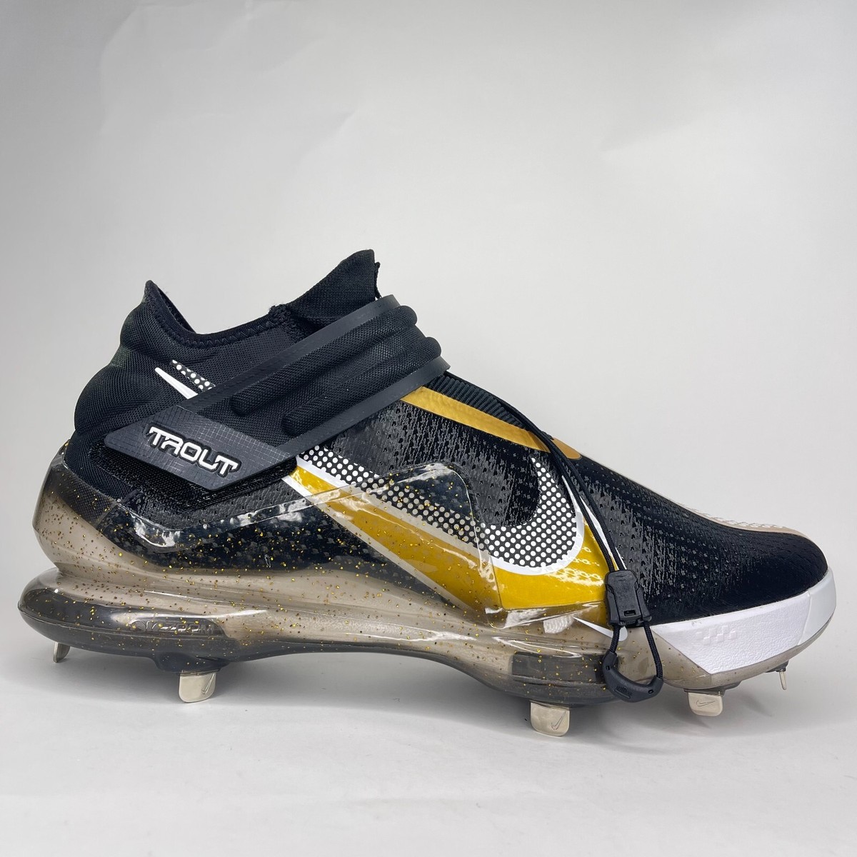 Nike Mens Force Zoom Trout 7 Black Gold Baseball Cleats Size  display picture 1