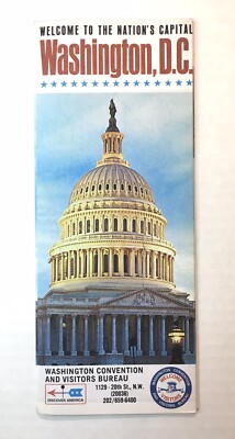 Vintage Washington D.C. The Nation's Capital Travel Brochure w/ Map Inside