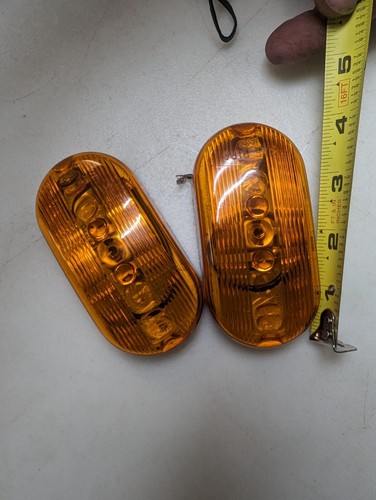 Vintage Amber running Light Metal Case Solid Plastic HEAVY Lens Set PIPO SAE 68 - Picture 17 of 19