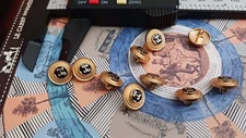 Hermes Button Single (One) 12 mm gold bronze  /black metal Made in France