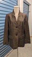 Lafayette 148 NY Women Jacket Size 12 Virgin Wool Blend Two Button Blazer