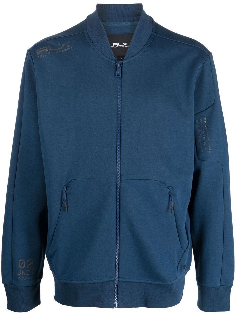 $268 RLX Ralph Lauren Men's zip-up sweatshirt Long Sleeve, Blue